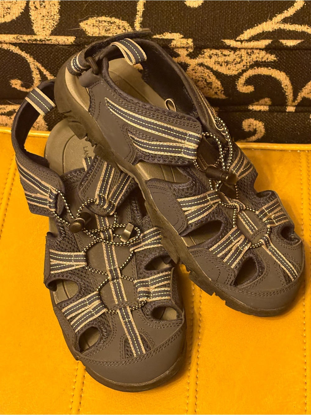 Navy Striped Closed-Toe Outdoor Sandals